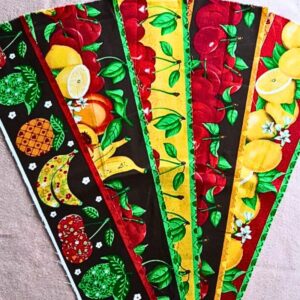 Kit Barrado Tecido Tricoline Hortifruti 100% Algodão 0,12×0,52cm