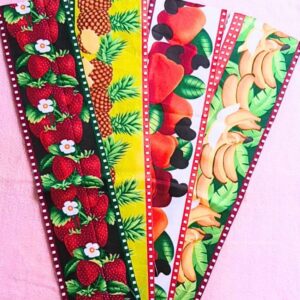 Kit Barrado Tecido Tricoline Hortifruti 12x56cm