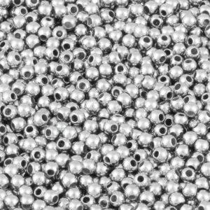 Pérolas Abs 6mm Dourado/Prata 20gr com Furo