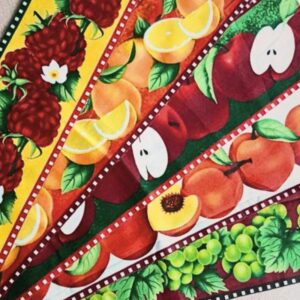 Kit Barrado Tecido Tricoline Hortifruti 100% Algodão 0,12×0,56cm