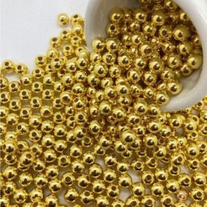Pêrolas Abs 6mm Dourado/Prata Inteira c/ Furo 20gr