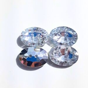 Botão de Cristal Transparente para roupas e artesanatos 25x16mm und