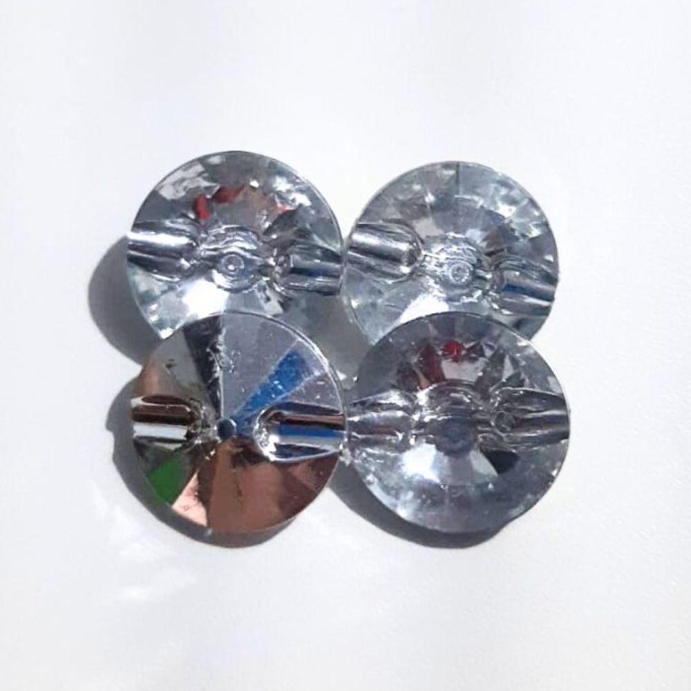 Botão de Cristal Transparente 22mm para Roupas