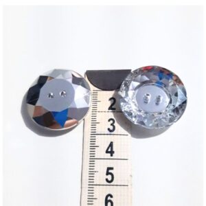 Botão de Cristal Transparente 28mm para Roupas e Artesanatos