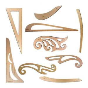 Kit 9 Réguas Corte Costura Francesa Decotes Alfaiate Mdf