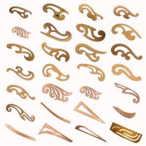 Kit 28 Peças Réguas Costura Francesa Cava Decote Mdf