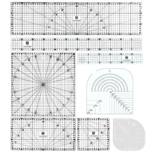 Kit 8 Réguas Acrílico Patchwork Scrapbook e Artesanatos