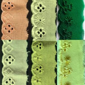 Bordado Inglês Laíse Bordada 2,5cm Poliéster Algodão 1M