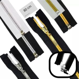 Zíper Separável 80cm Aluminizado Dente Plástico Und