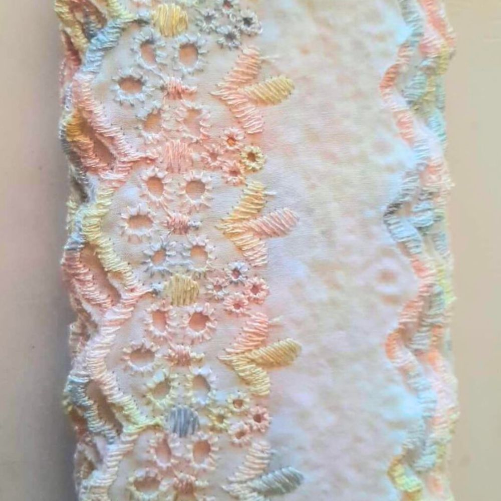 Bordado Inglês Bordada Multicores