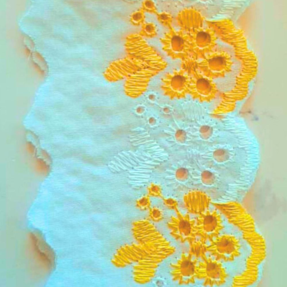 Bordado Inglês Bordada Multicores