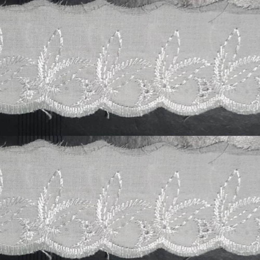 Bordado Inglês Poliéster Algodão 5cm 1m Laíse