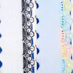 Bordado Inglês Preto e branco e colorido