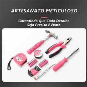 Kit de Ferramentas com Estojo 13 Peças Lotus Rosa