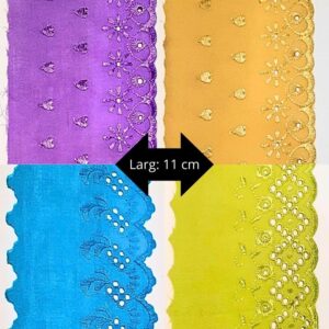Bordado Inglês Laíse Bordada 11cm Poliéster Algodão 1M