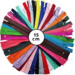 Zíper Nylon Comum Fixo Fino Cores Sortidas 06 Und - Kit Essencial de Costura