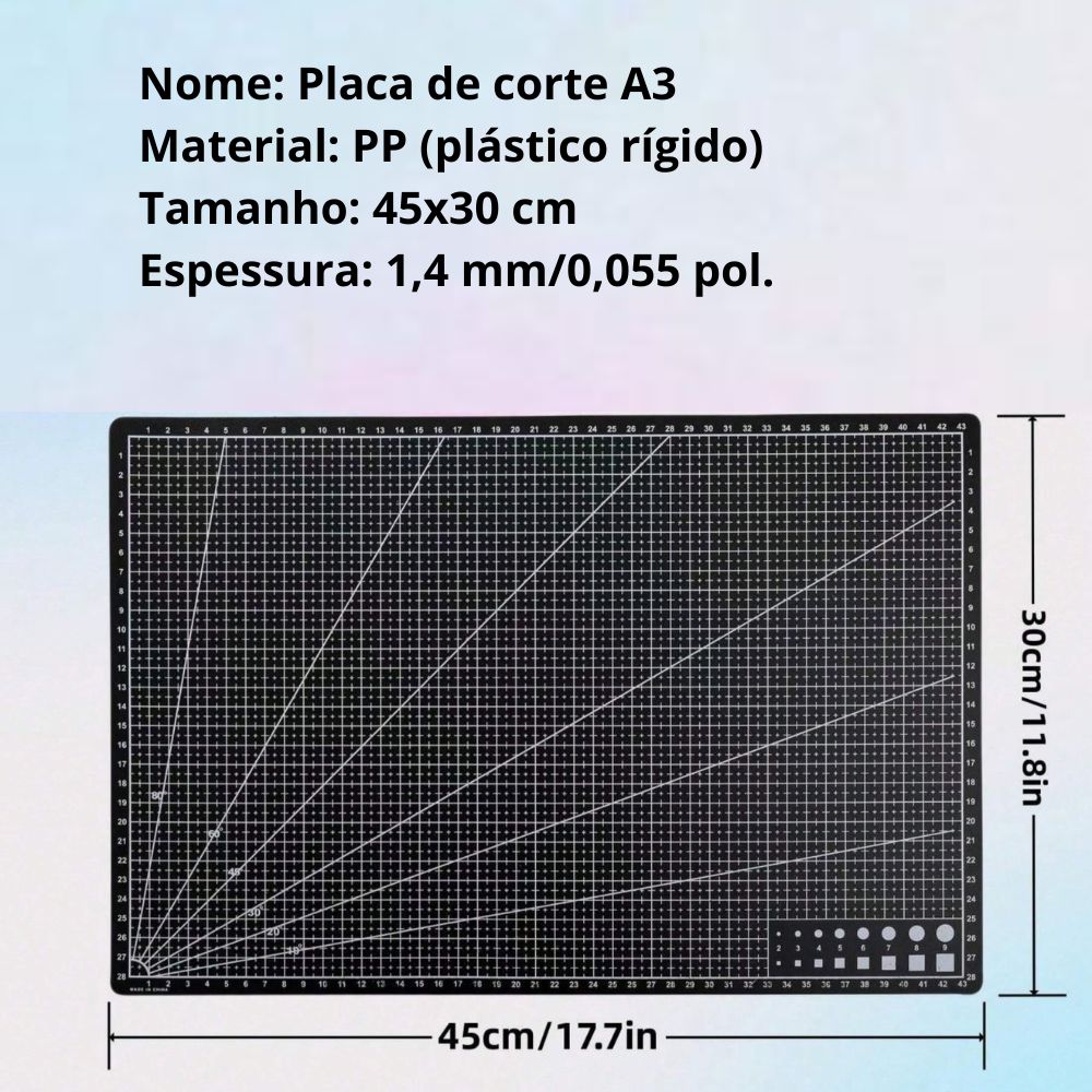 Base De Corte Dupla Face Patchwork Artesanato e Costura Várias Cores - A3 A4 A5