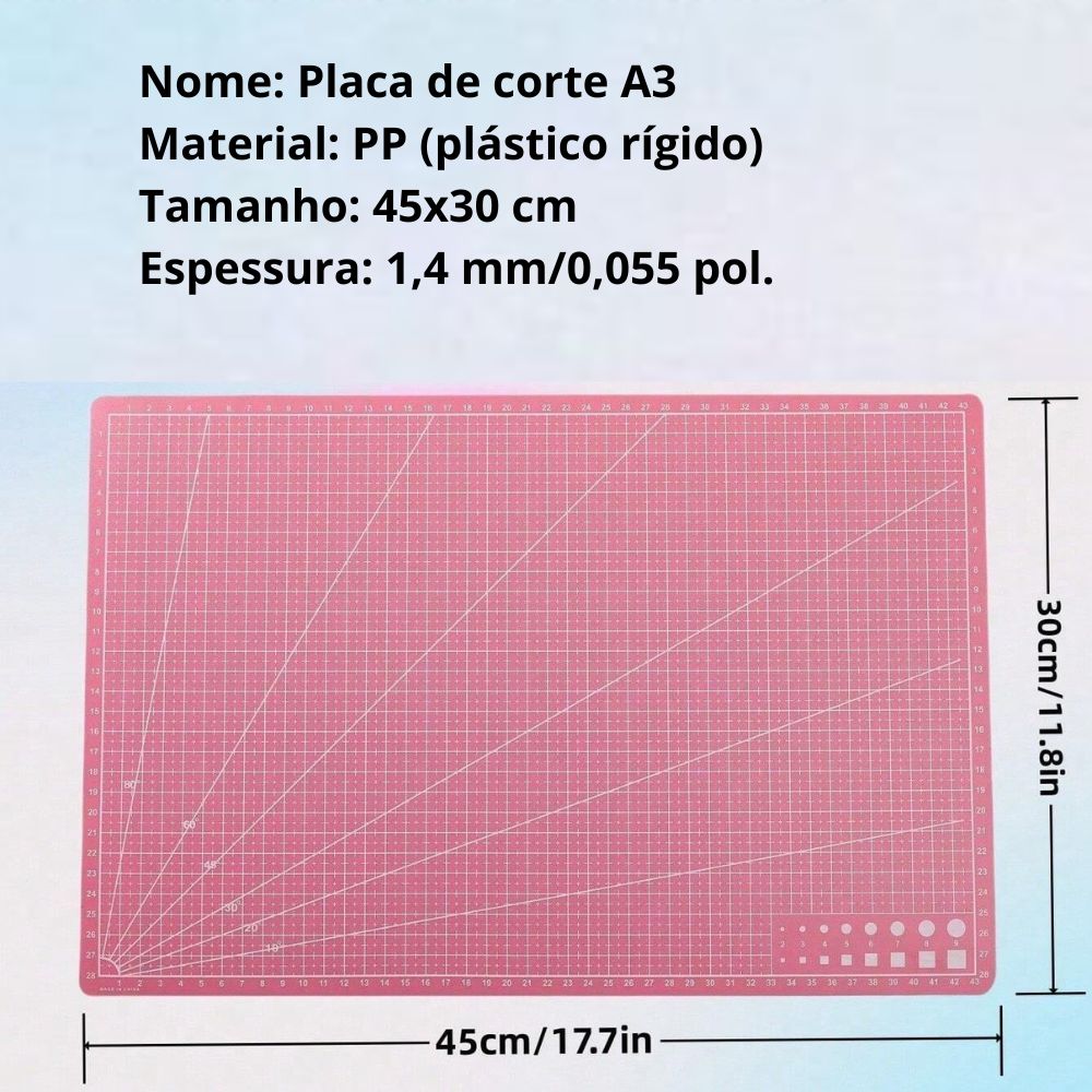 Base De Corte Dupla Face Patchwork Artesanato e Costura Várias Cores - A3 A4 A5