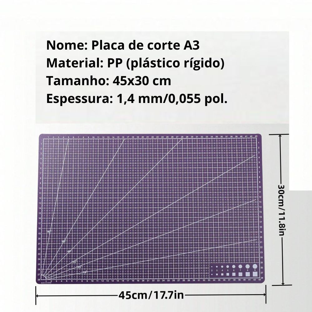 Base De Corte Dupla Face Patchwork Artesanato e Costura Várias Cores - A3 A4 A5
