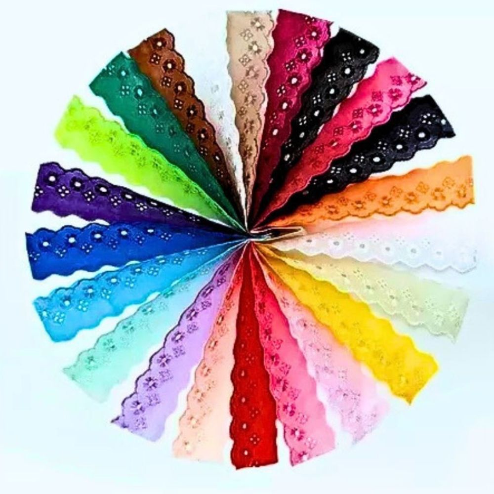 Bordado Inglês Barrado Laise 4,5cm por metro