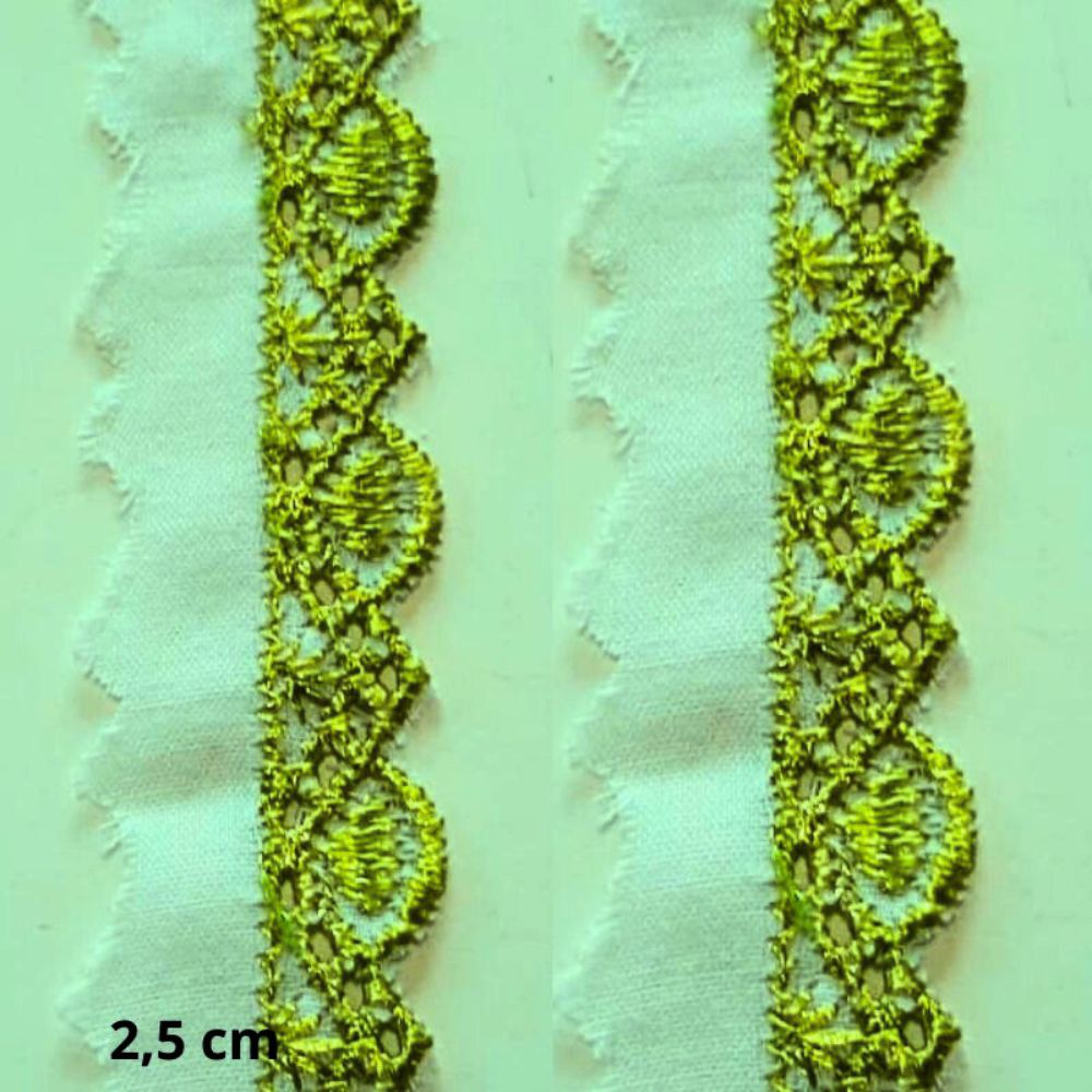 Bordado Inglês Tira Bordada 2,5cm Poliéster por Metro