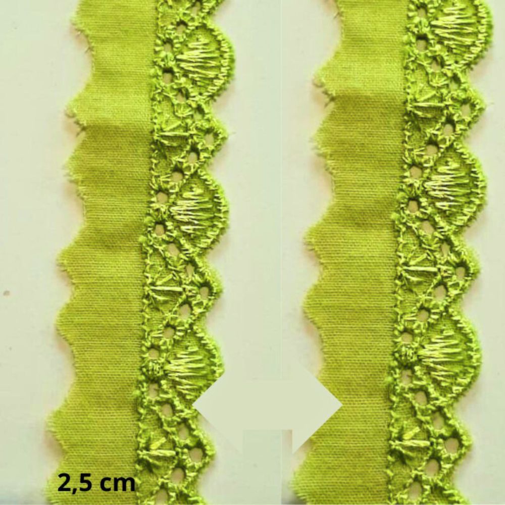 Bordado Inglês Tira Bordada 2,5cm Poliéster por Metro