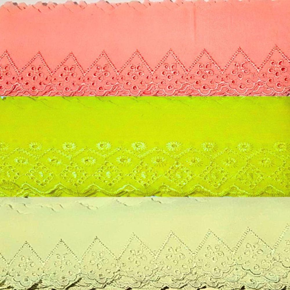 Bordado Inglês Barrado de Laise 6cm Poliéster por Metro