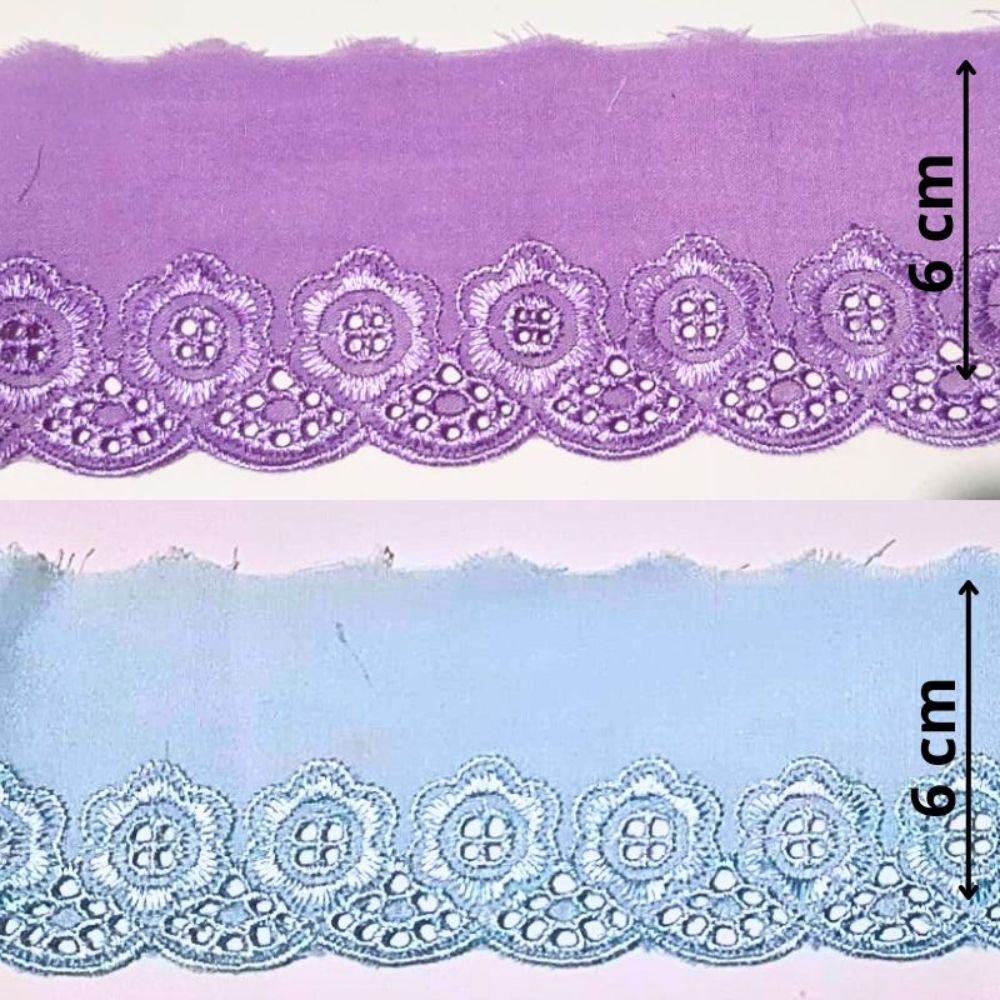 Bordado Inglês Barrado de Laise 6cm por metro