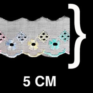 Bordado Inglês Bicolor Laise CTB 134 5cm Peça 13,70m