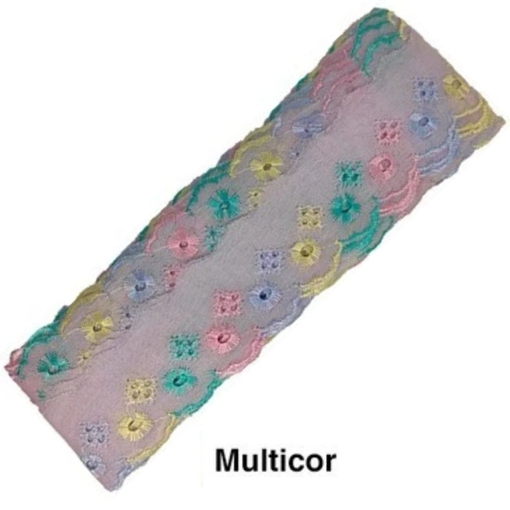 Bordado Inglês Bicolor Laise CTB 134 5cm Peça 13,70m