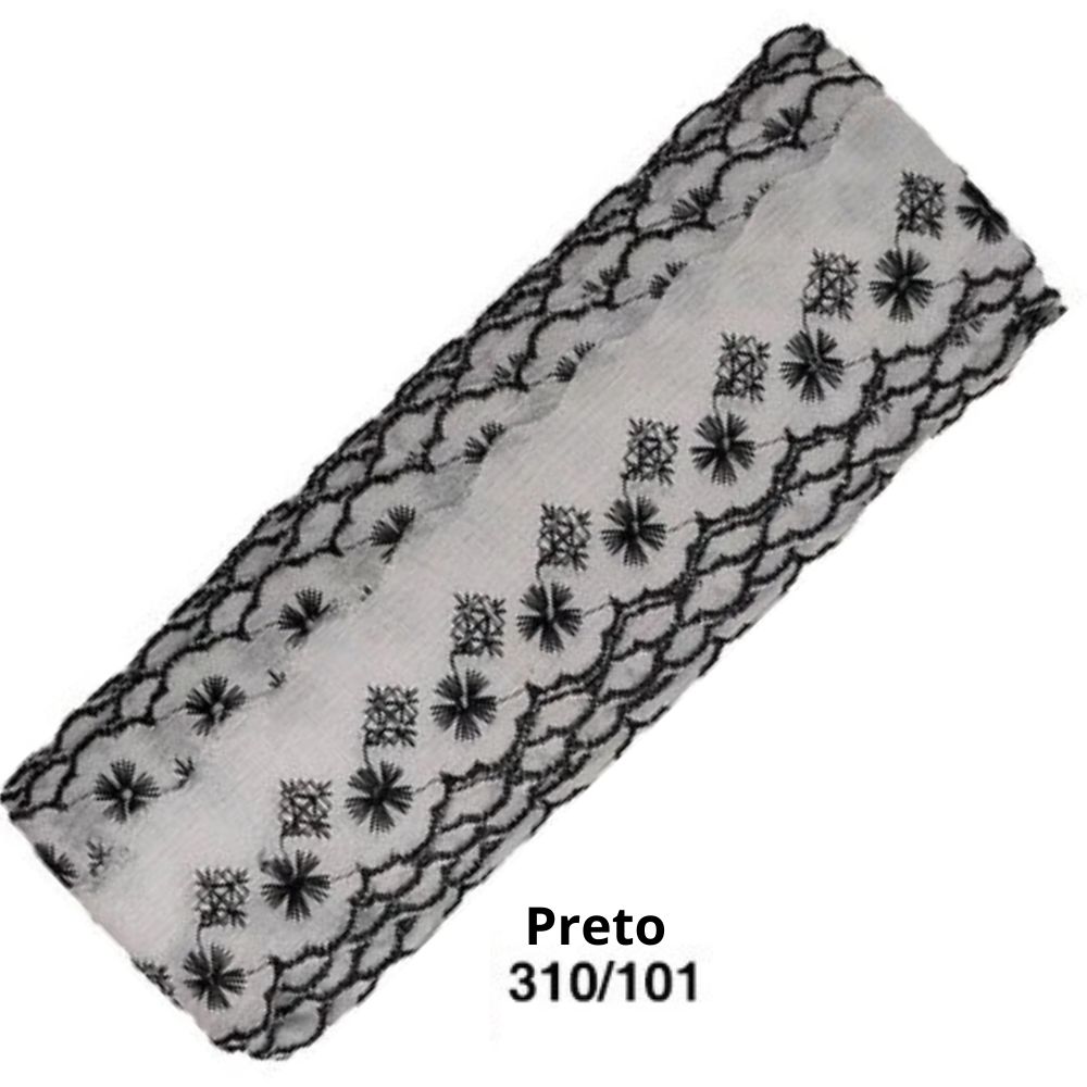 Bordado Inglês Bicolor Laise CTB 134 5cm Peça 13,70m