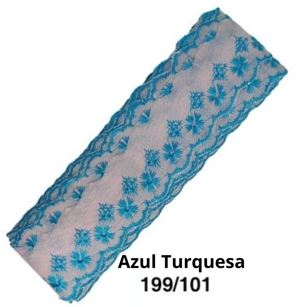 Bordado Inglês Bicolor Laise CTB 134 5cm Peça 13,70m