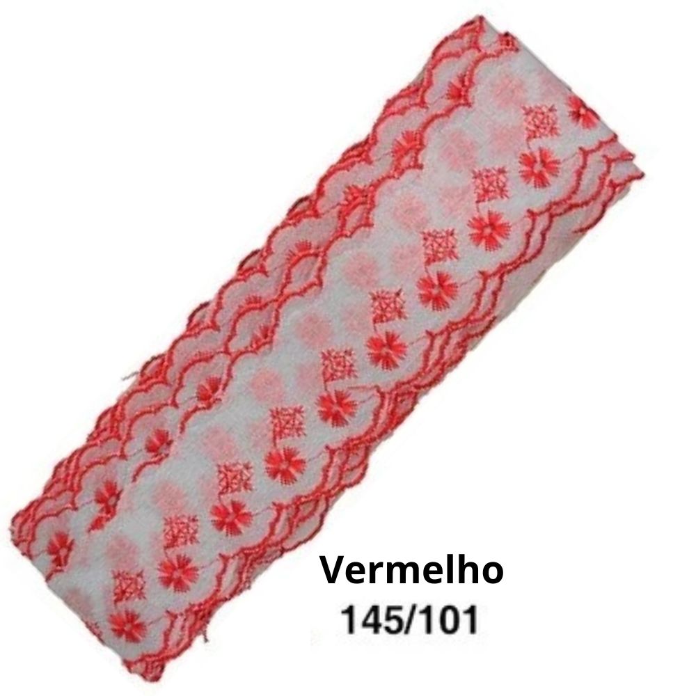 Bordado Inglês Bicolor Laise CTB 134 5cm Peça 13,70m
