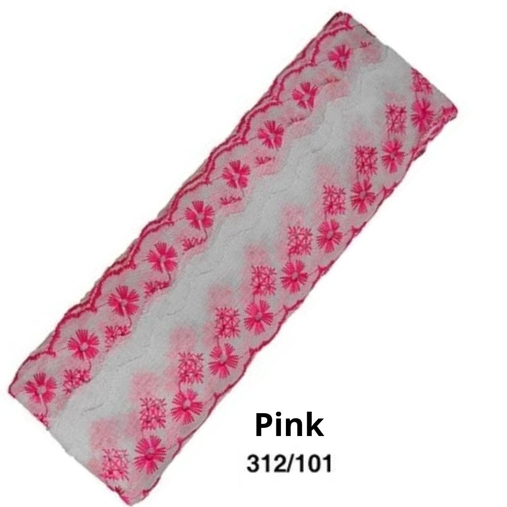 Bordado Inglês Bicolor Laise CTB 134 5cm Peça 13,70m