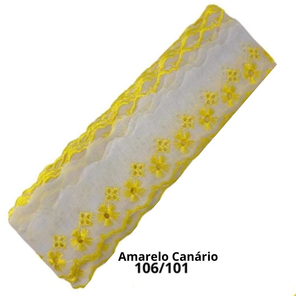 Bordado Inglês Bicolor Laise CTB 134 5cm Peça 13,70m