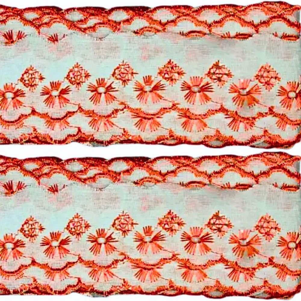 Bordado Inglês Bicolor Laise CTL 122 5cm por Metro