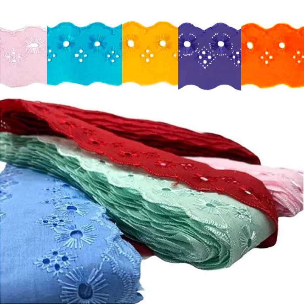 Bordado Inglês Laise 5cm Poliéster CTB 134-50 por Metro