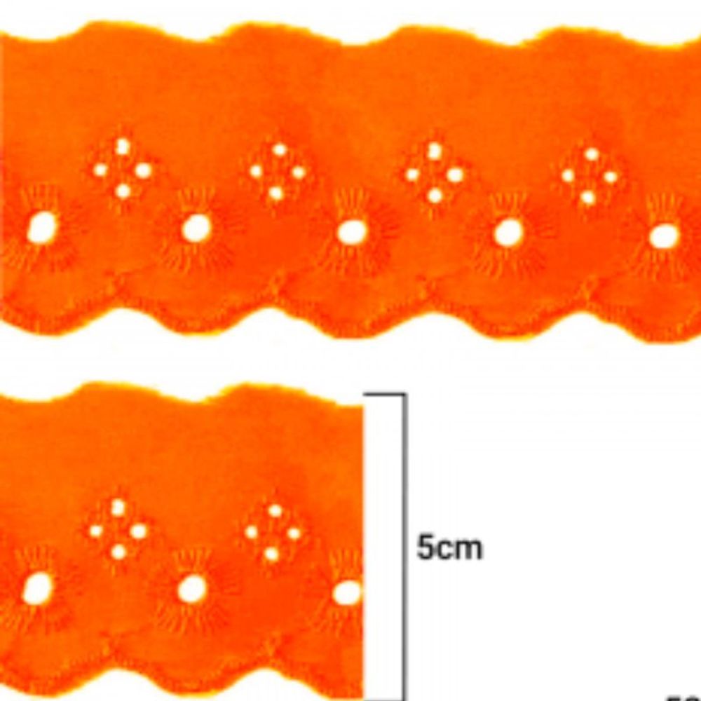 Bordado Inglês Laise 5cm Poliéster CTB 134-50 por Metro