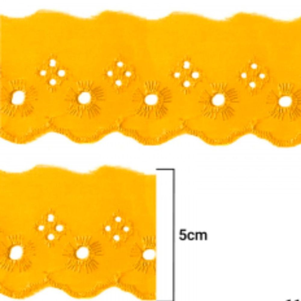 Bordado Inglês Laise 5cm Poliéster CTB 134-50 por Metro