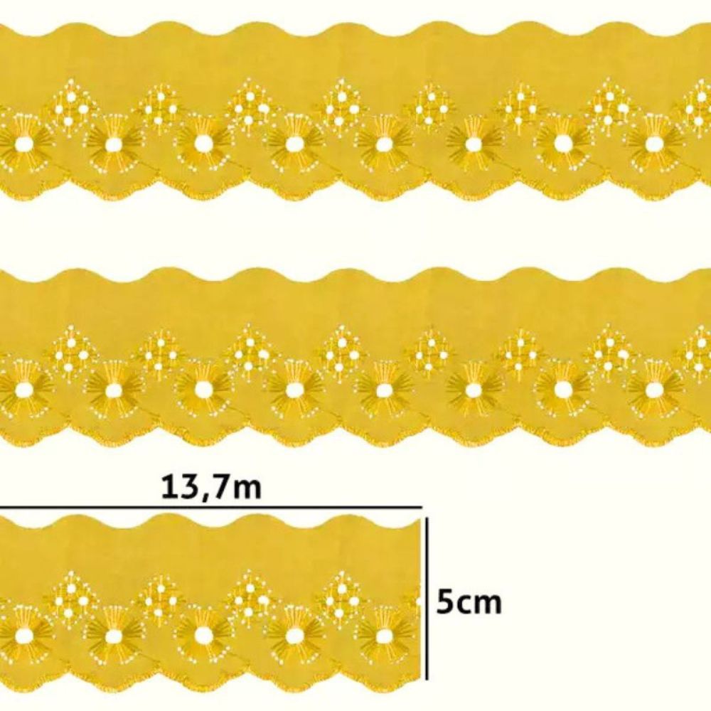 Bordado Inglês Laise 5cm Poliéster CTB 134-50 por Metro