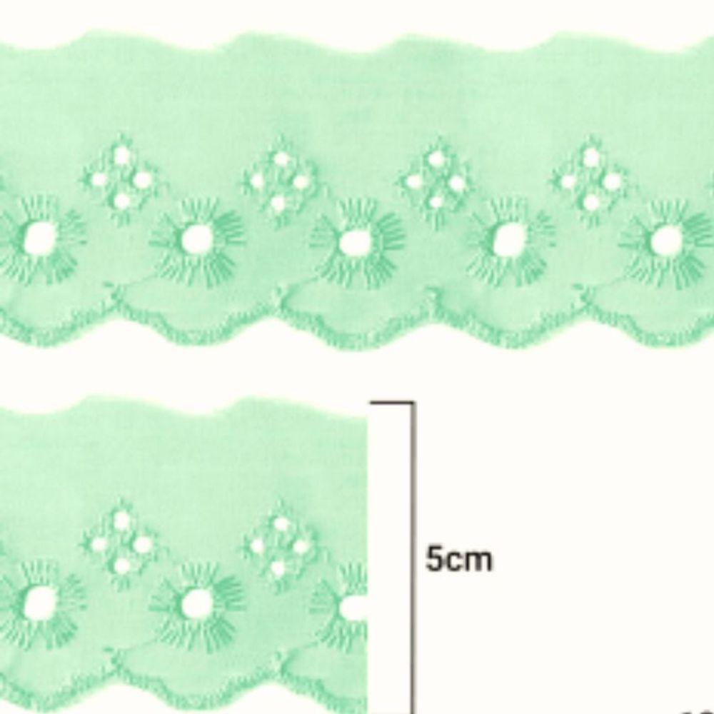 Bordado Inglês Laise 5cm Poliéster CTB 134-50 por Metro
