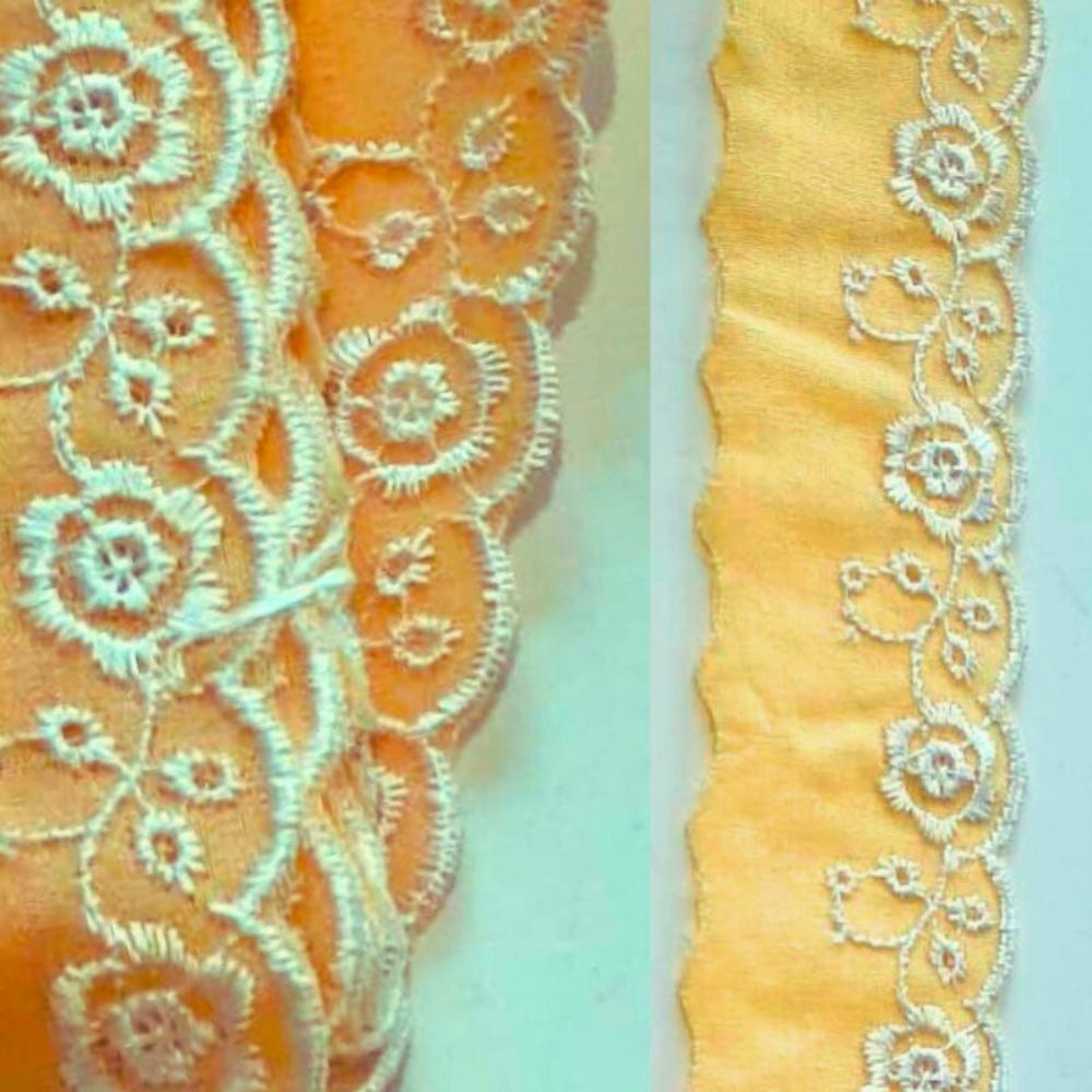 Bordado Inglês Laíse Bordada 2,5cm Poliéster Por Metro