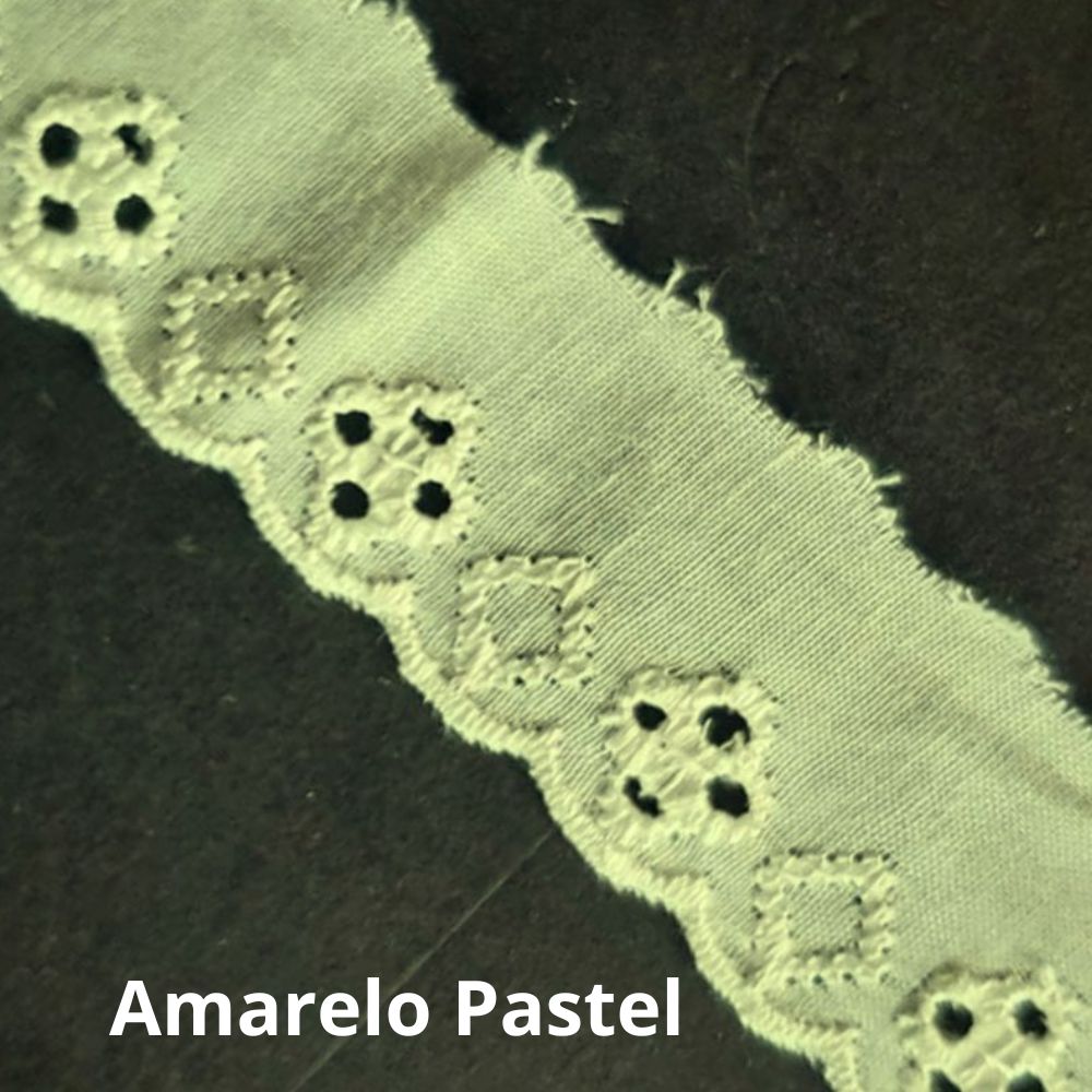 Bordado Inglês Laíse Bordada 2,5cm Poliéster Por Metro