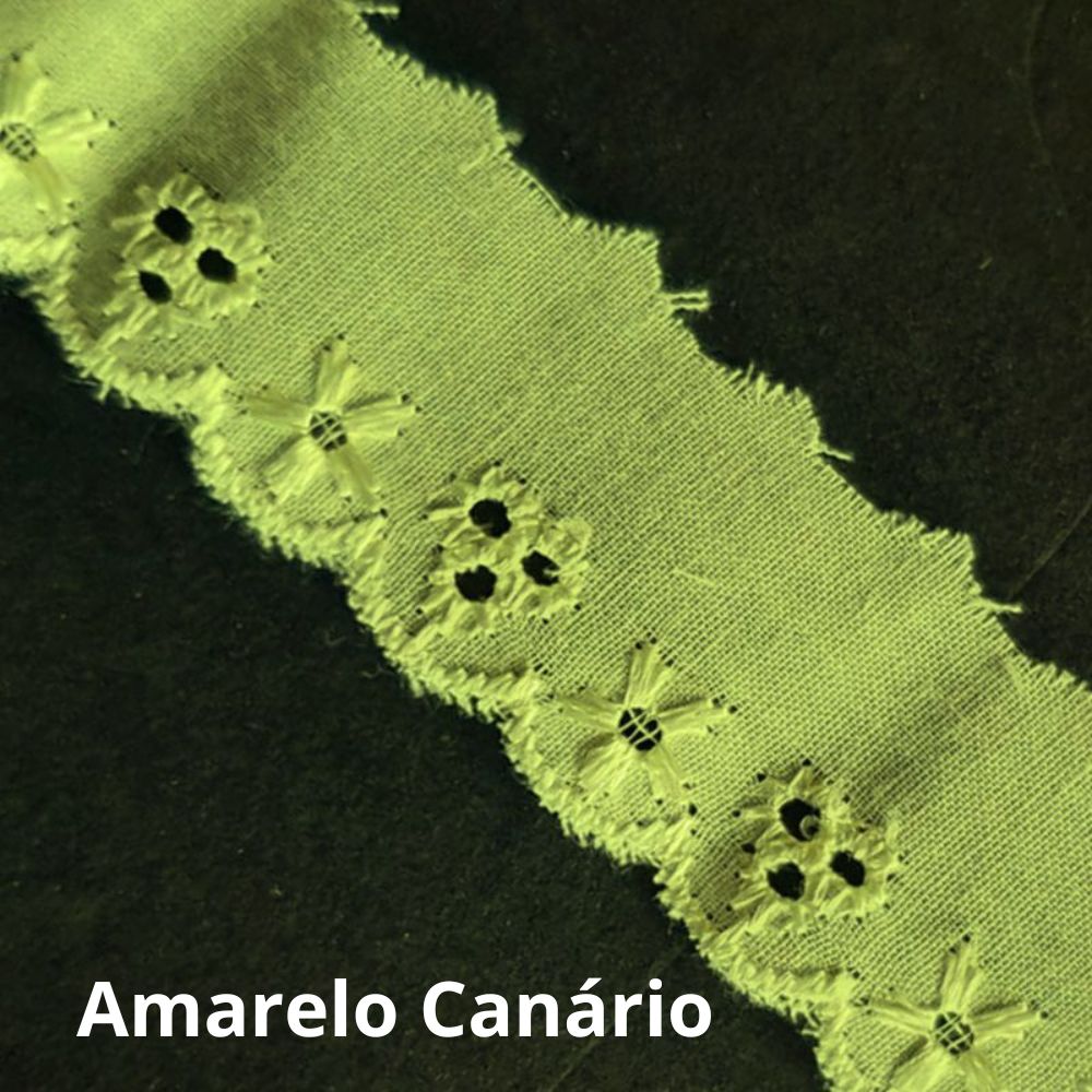 Bordado Inglês Laíse Bordada 2,5cm Poliéster Por Metro