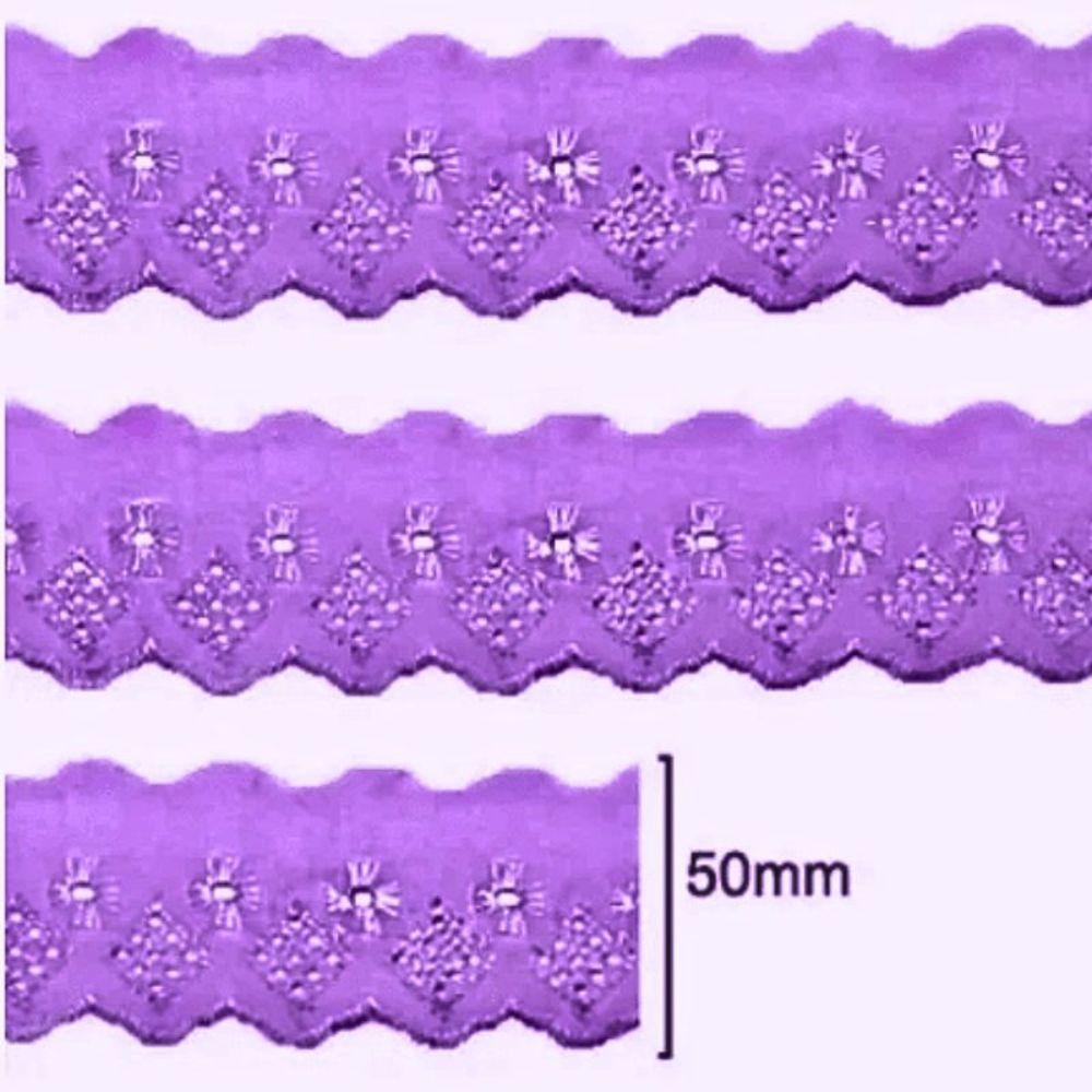 Bordado Inglês Laise Liso CTL 122 5cm por Metro