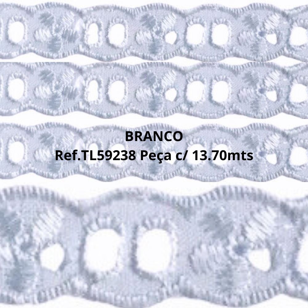 Bordado Inglês Passafita 1,5cm por Metro Ref: 59238