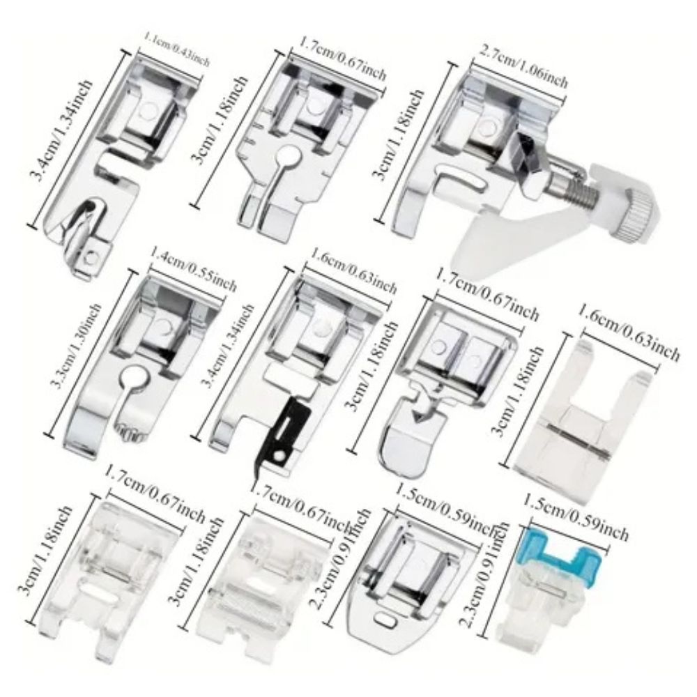 Conjunto 11 Peças Calcadores Máquina Costura Snap-on