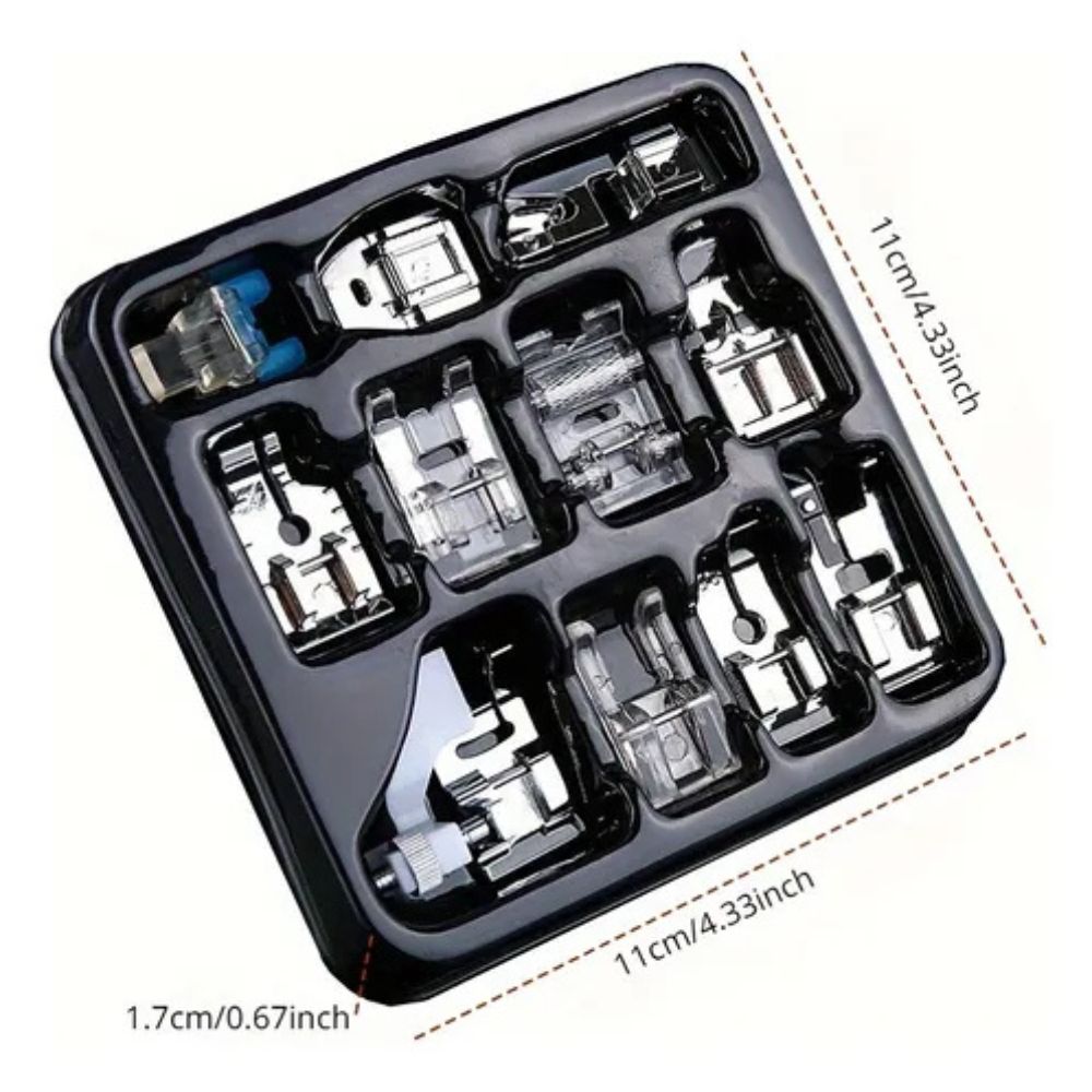 Conjunto 11 Peças Calcadores Máquina Costura Snap-on