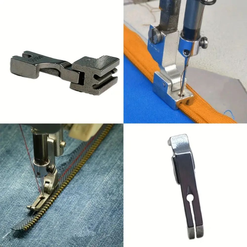Conjunto de 4 Pés de Calcadores para Zíper Máquinas de Costura Industrial