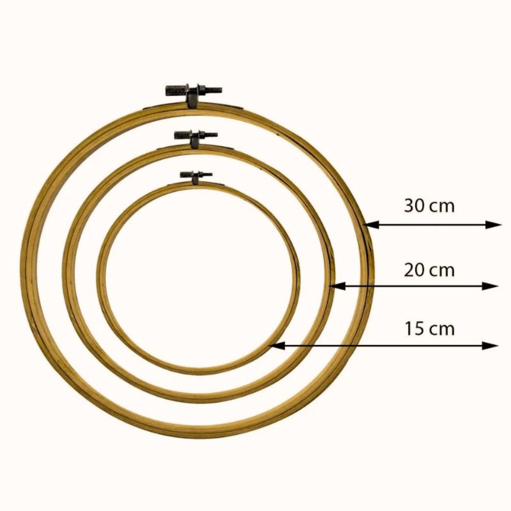 Kit 3 Bastidor Com Tarraxa Madeira – 3 Tamanhos 15, 20 e 30 cm